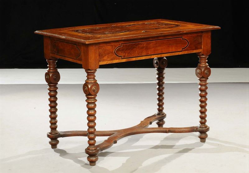 Tavolo scrittoio con piano lastronato e filettato  - Asta Antiquariato e Dipinti Antichi - Cambi Casa d'Aste