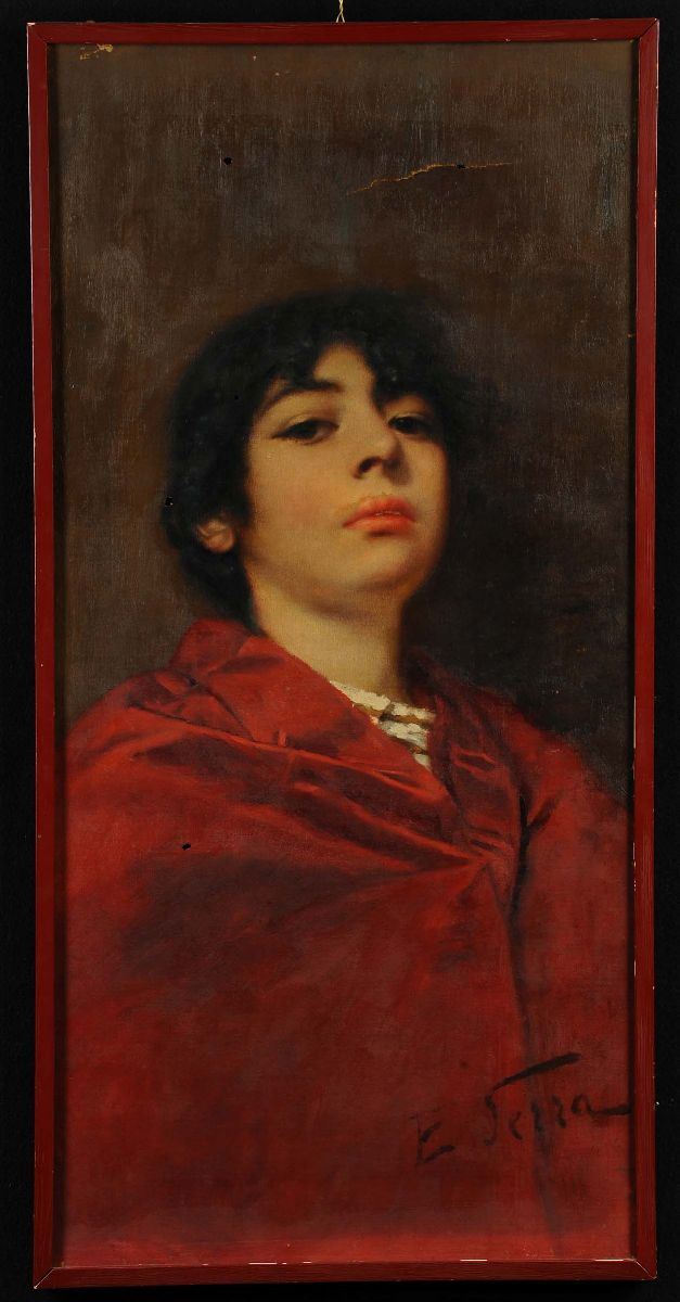 Enrique Serra (1859-1918) Ritratto di fanciulla  - Auction Antiquariato e Dipinti Antichi - Cambi Casa d'Aste