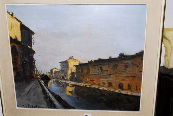 Cirano Castelfranchi (1912) Naviglio Grande a Milano, 1929
