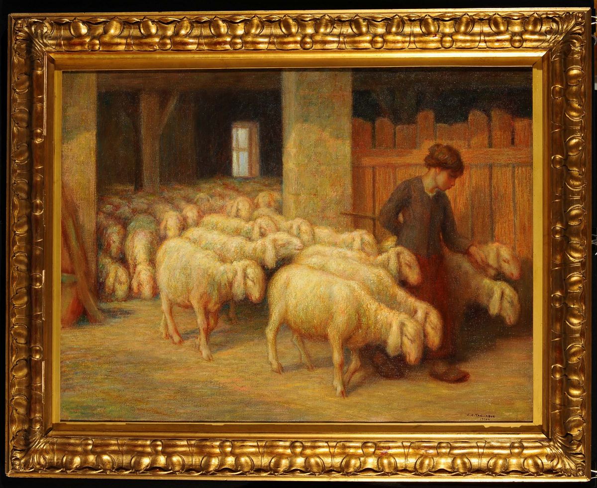 Luigi Turolo (1875-1957)paesaggio con Pecore