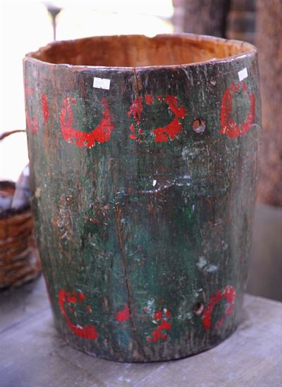 Antica Sagoma di Tamburo Congolese in Legno