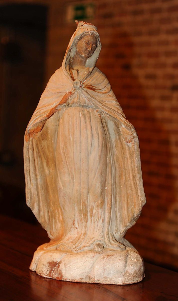 Madonnina in terracotta, Savona XX secolo  - Asta Antiquariato e Dipinti Antichi - Cambi Casa d'Aste