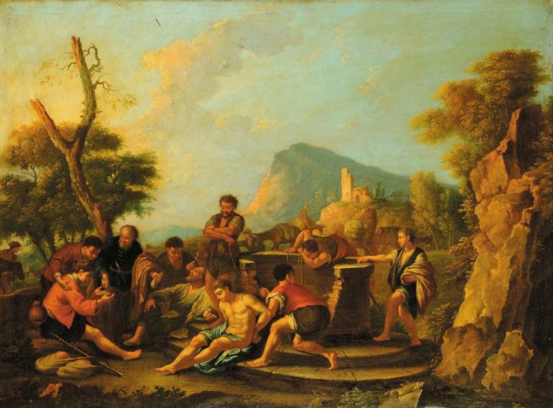 Scuola italiana del XVIII secolo Scena biblica  - Asta Antiquariato e Dipinti Antichi - Cambi Casa d'Aste