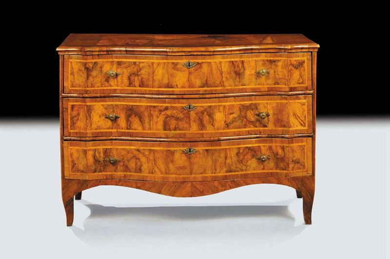 Cassettone a tre cassetti, Veneto seconda metˆ XVIII secolo  - Asta Antiquariato e Dipinti Antichi - Cambi Casa d'Aste