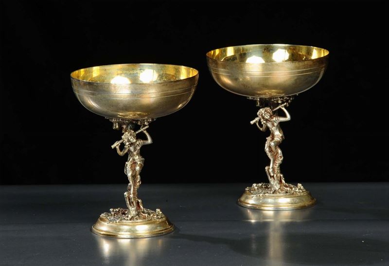 Coppia di coppe in argento, XX secolo  - Auction Antiquariato, Argenti e Dipinti Antichi - Cambi Casa d'Aste