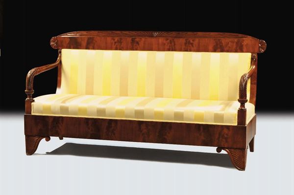 Divano Carlo X in mogano, XIX secolo