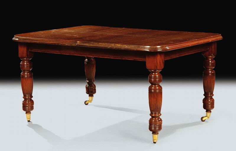 Tavolo allungabile in mogano, Inghilterra XIX secolo  - Asta Antiquariato e Dipinti Antichi - Cambi Casa d'Aste