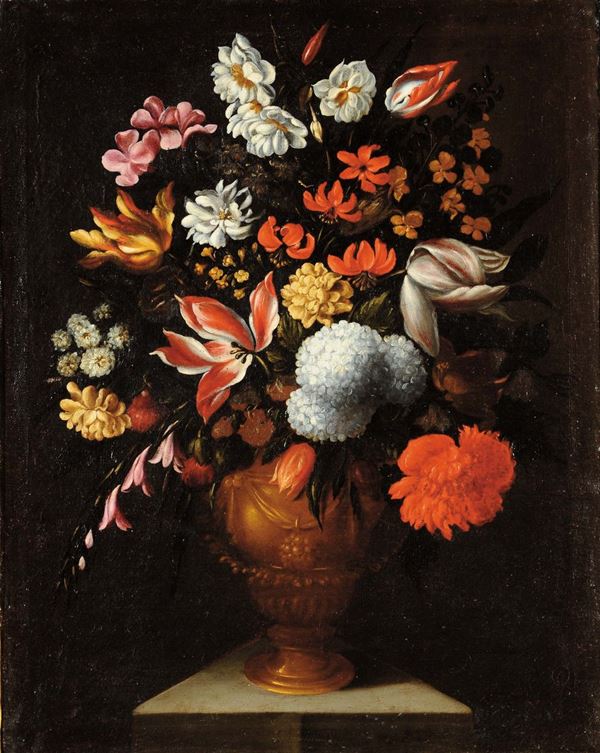 Scuola del XVIII secolo Natura morta con fioriNatura morta con fiori