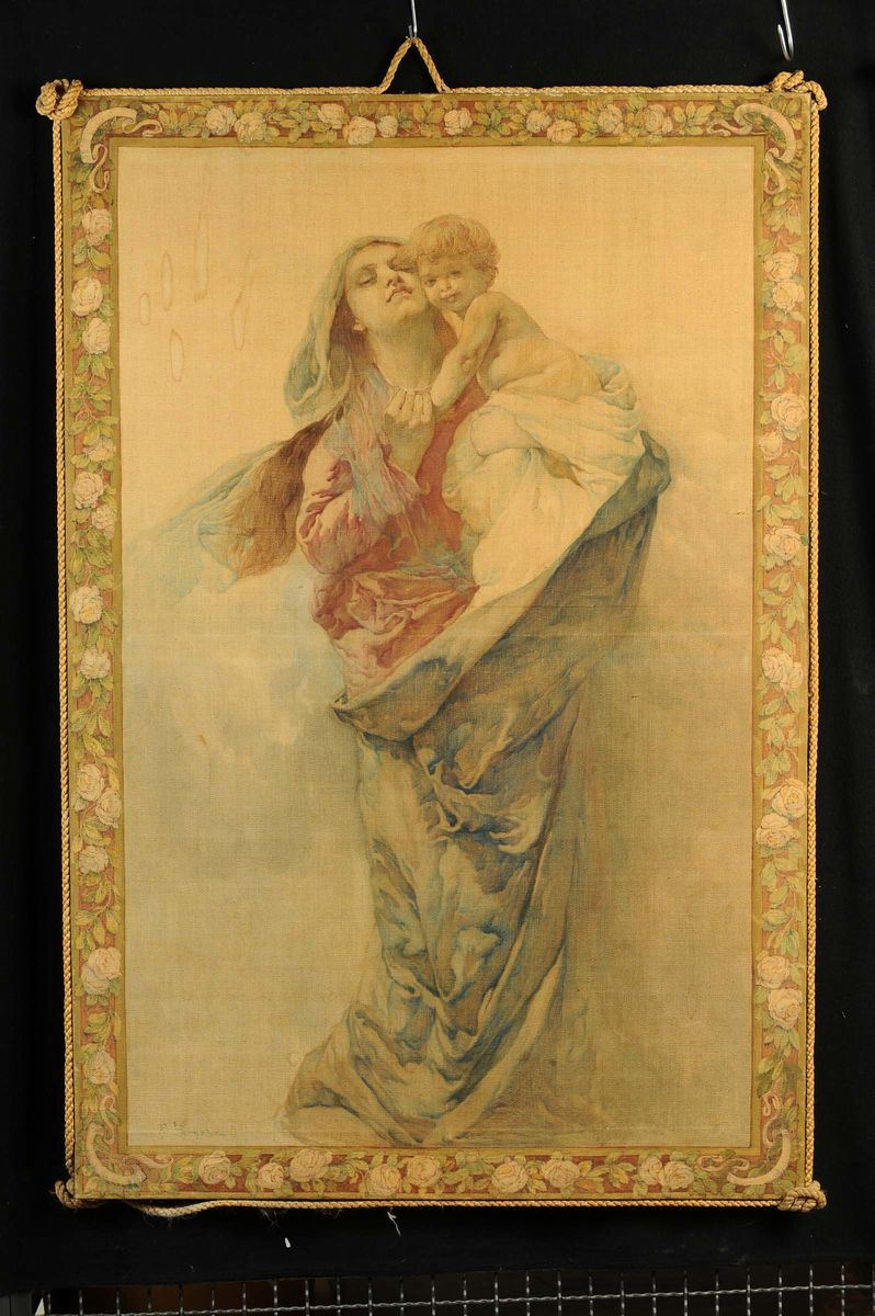 Succo d'erba raffigurante Madonna col Bambino, inizio XX secolo  - Asta Antiquariato e Dipinti Antichi - Cambi Casa d'Aste