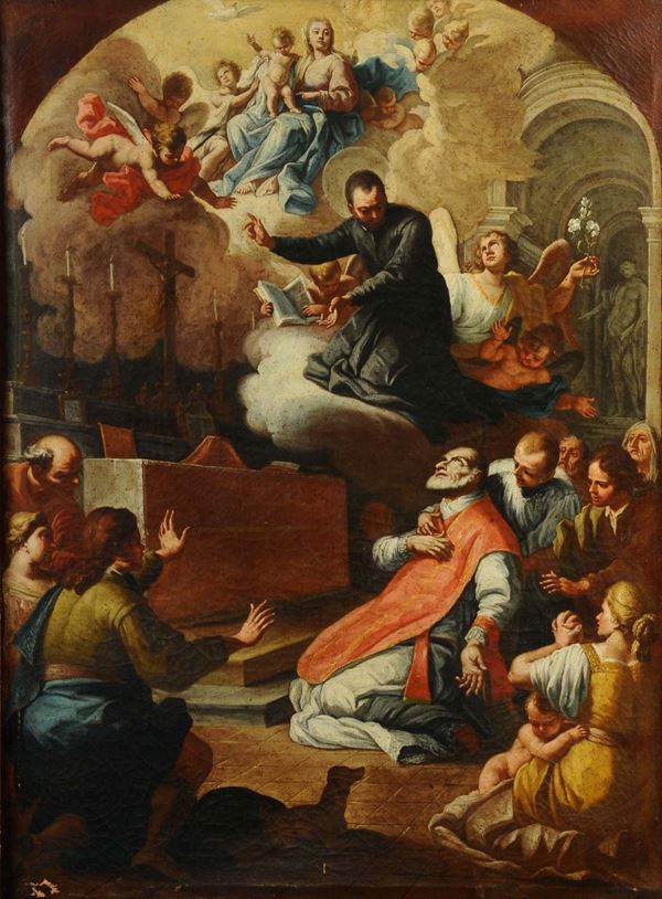 Scuola del XVII secolo Martirio di San Filippo Neri