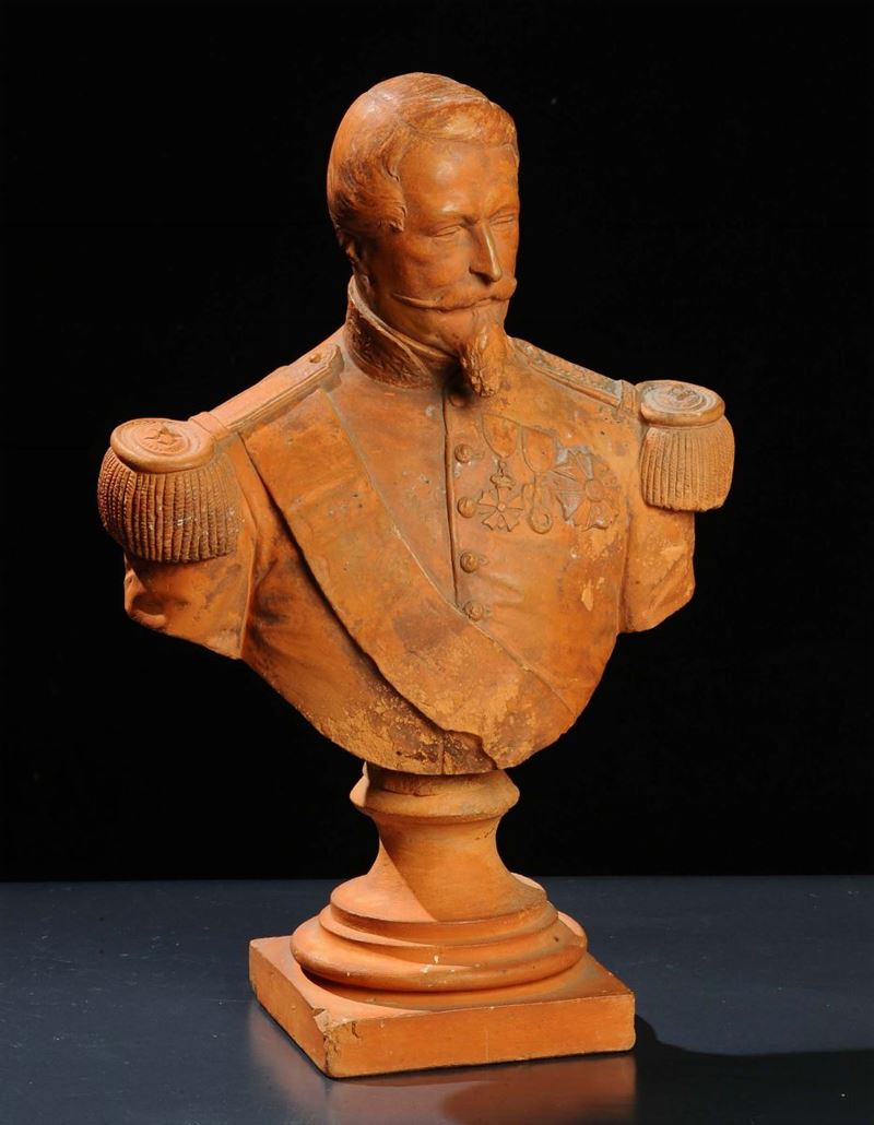 Bustino in terracotta raffigurante Napoleone III  - Asta Antiquariato e Dipinti Antichi - Cambi Casa d'Aste