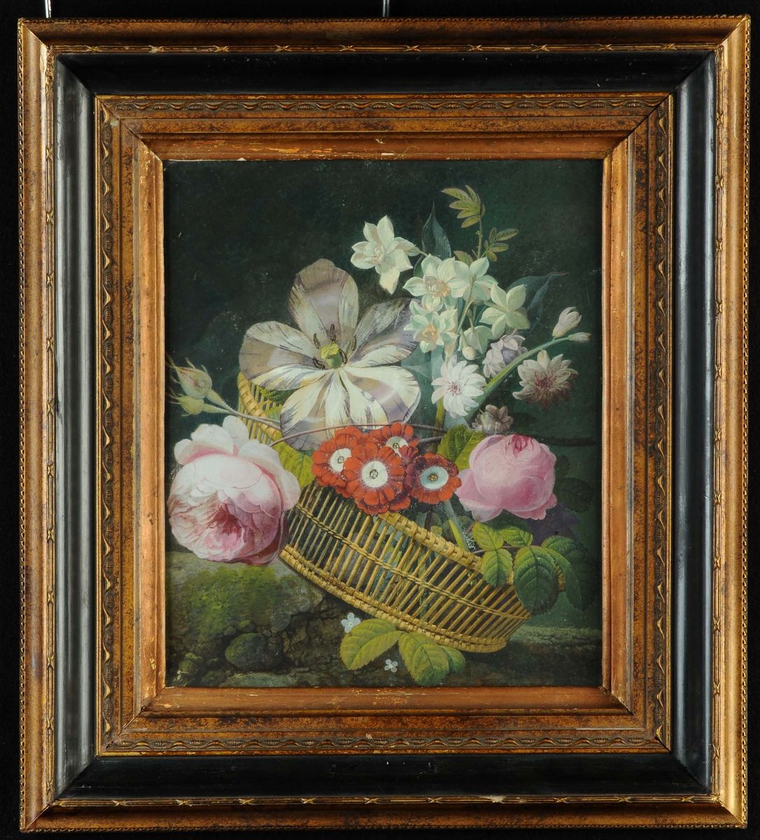 Scuola Francese del XIX Secolocesto con Fiori