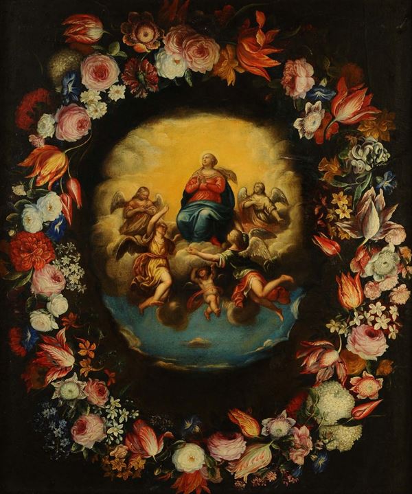 Scuola Fiamminga del XVIII secolo Santa Maria Assunta in cielo