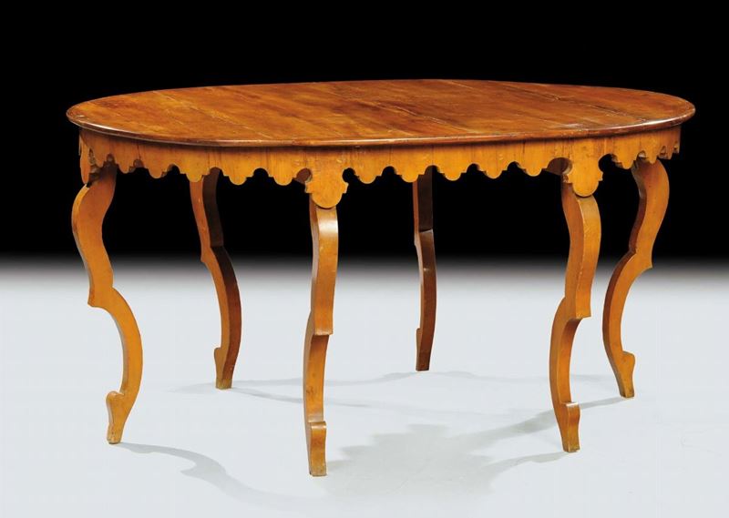 Tavolo ovale in noce, XIX secolo  - Auction Antiquariato, Argenti e Dipinti Antichi - Cambi Casa d'Aste