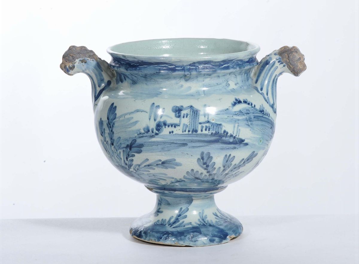 Vaso da Elettuari in Maiolica, Savona XVIII Secolo