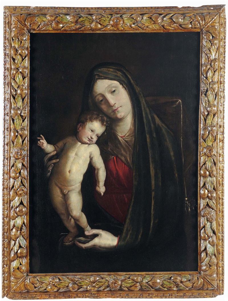 Giovan Battista Crespi detto il Cerano (Romagnano Sesia 1575 - Milano 1633) Madonna con Bambino  - Asta Dipinti Antichi - Cambi Casa d'Aste