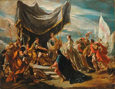 Giovanni Antonio Guardi (vienna 1698/99 - Venezia 1760)la Clemenza di Scipione