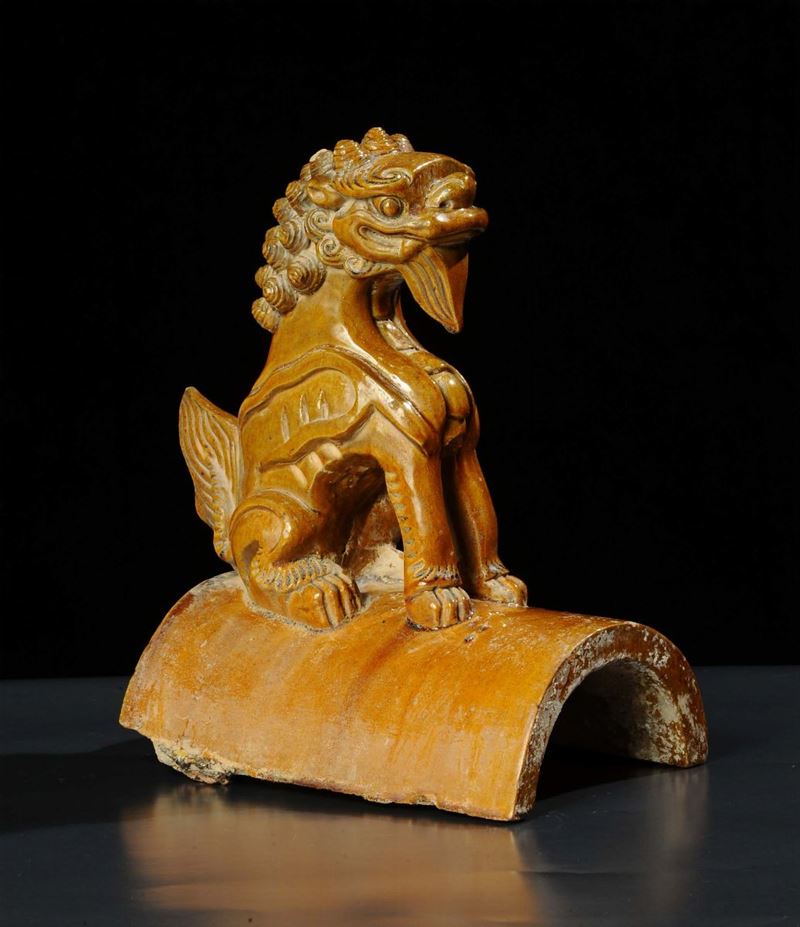 Terracotta raffigurante cane di Pho, Cina XX secolo  - Asta Asta OnLine 01-2012 - Cambi Casa d'Aste