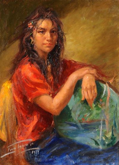 Lucio Tafuri (1941)ragazza con Tamburello, 1979