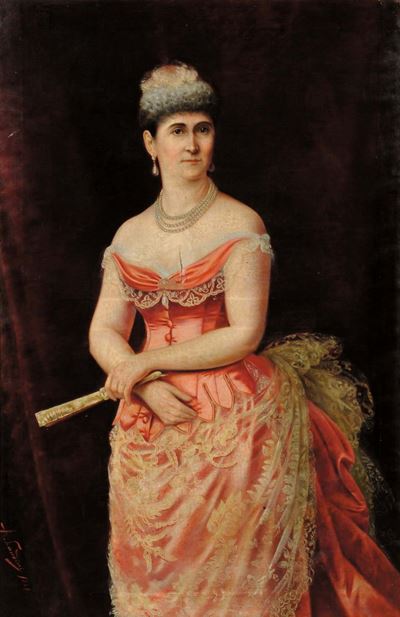 Andrea Landini (1847-1912)ritratto Femminile, 1884