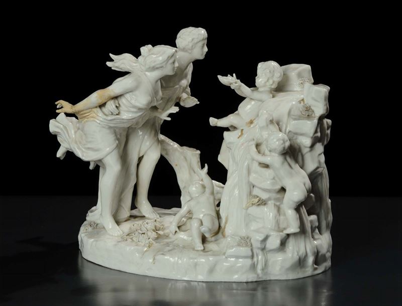 Gruppo in porcellana bianca con figure e putti, Capodimonte XIX secolo  - Auction Antiquariato, Argenti e Dipinti Antichi - Cambi Casa d'Aste