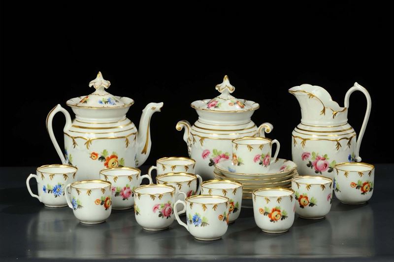 Servizio da caff Luigi Filippo in porcellana  - Asta Antiquariato, Argenti e Dipinti Antichi - Cambi Casa d'Aste