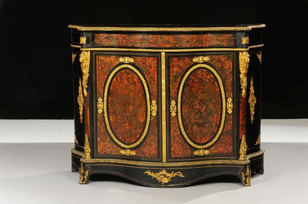 Credenza Boulle a due ante in legno ebanizzato, XIX secolo