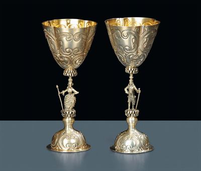 Coppia di Calici Dell'amore in Argento, Olanda