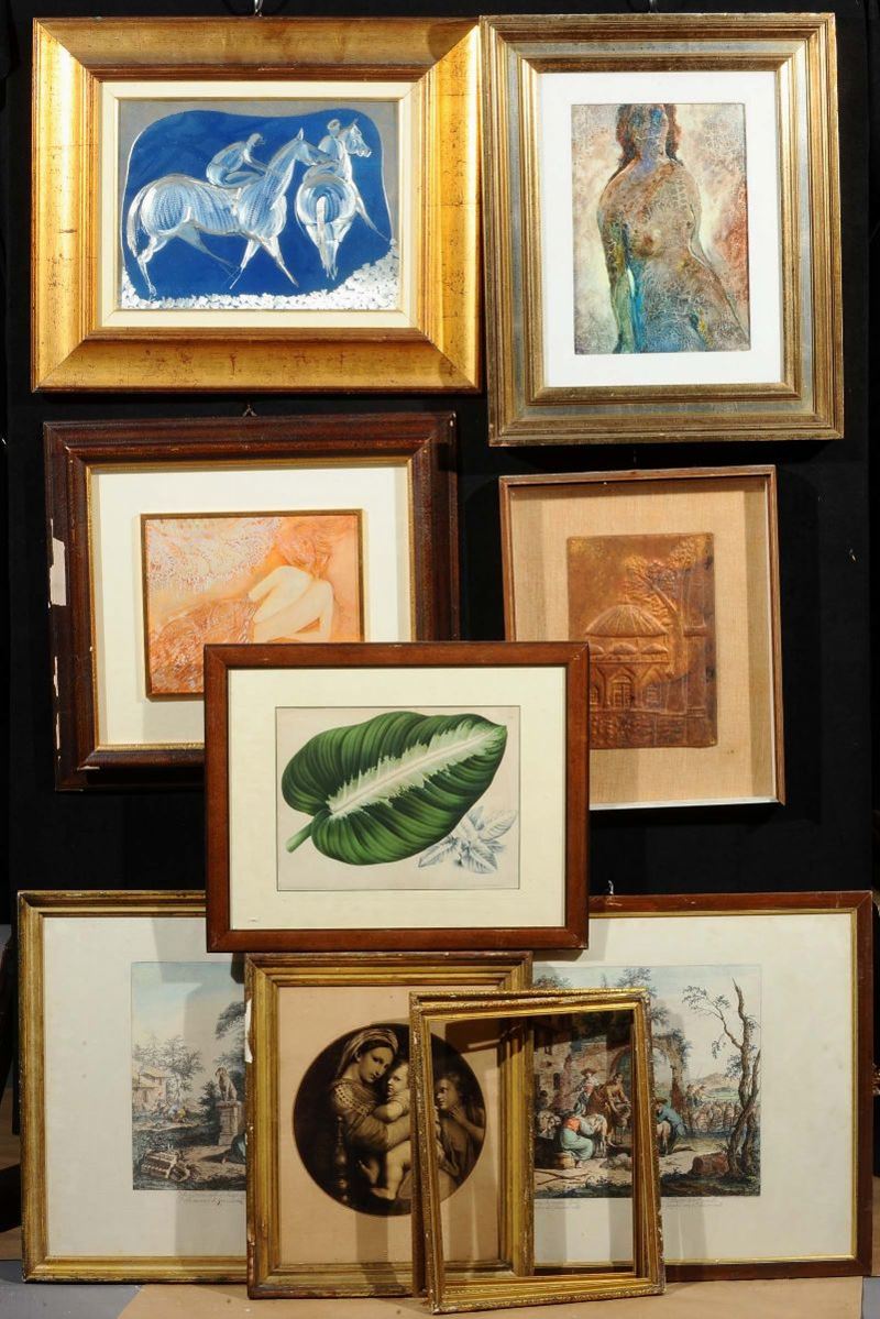 Lotto misto di stampe e dipinti differenti  - Auction Antiquariato, Argenti e Dipinti Antichi - Cambi Casa d'Aste