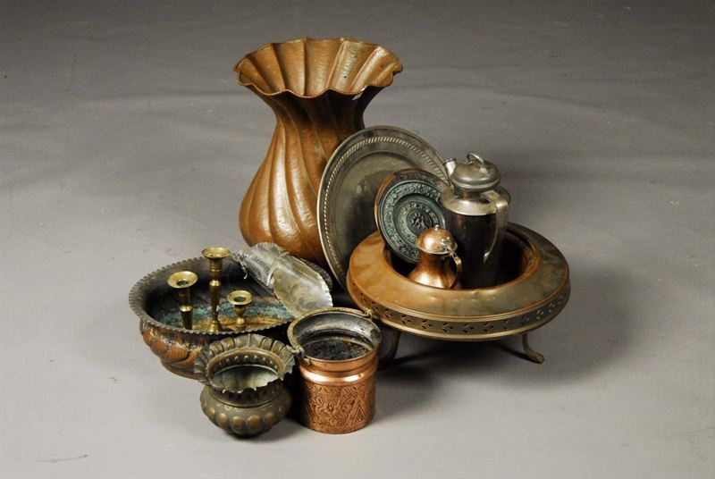 Lotto di oggetti in rame e metallo  - Auction Antiquariato, Argenti e Dipinti Antichi - Cambi Casa d'Aste