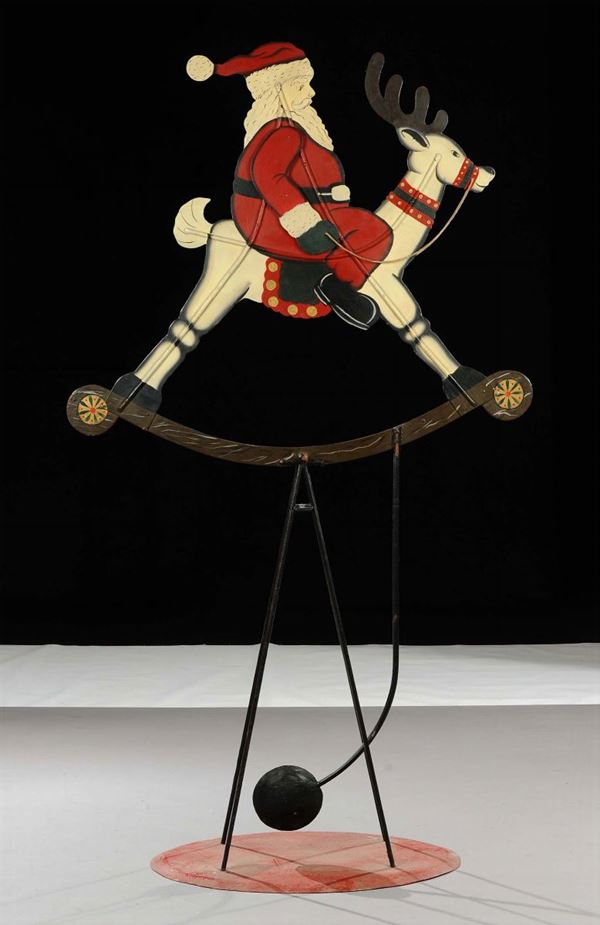 Babbo natale basculante in metallo da esterno