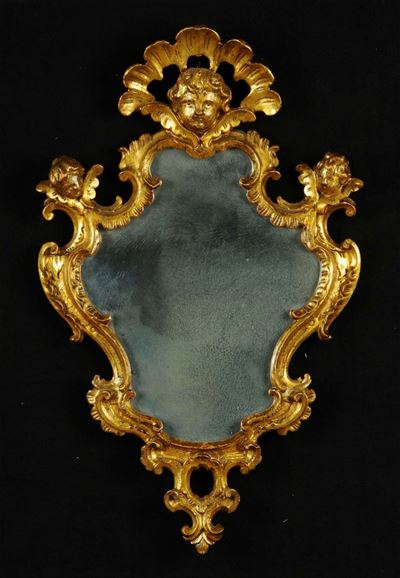 Specchierina in Legno Intagliato e Dorato, XVIII Secolo
