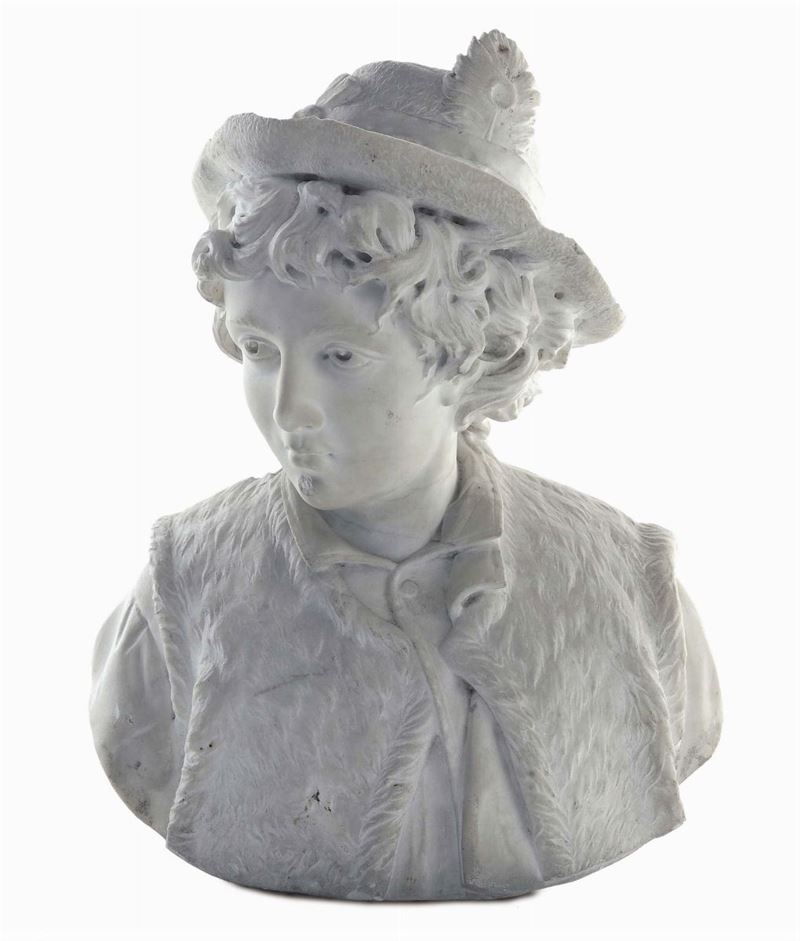 Busto in marmo bianco raffigurante pastorello, Italia XIX secolo  - Auction Sculpture and Works of Art - Cambi Casa d'Aste