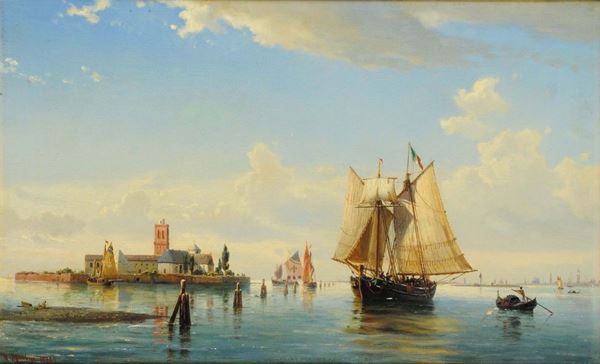 Anton Melbye (1818-1875) Laguna di Venezia