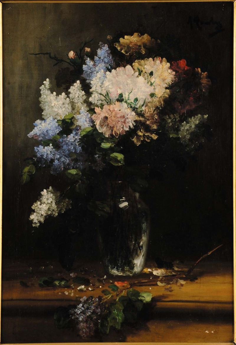 Alfred Rouby (1849-1909) Vaso di Fiori  - Asta Antiquariato e Dipinti Antichi - Cambi Casa d'Aste