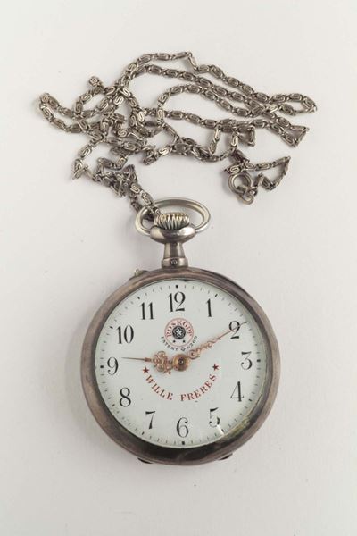 Orologio da Tasca Roskoph in Argento con Catena