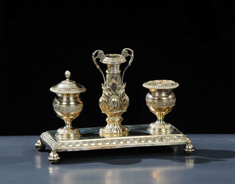 Piccolo calamaio in argento  - Auction Antiquariato, Argenti e Dipinti Antichi - Cambi Casa d'Aste
