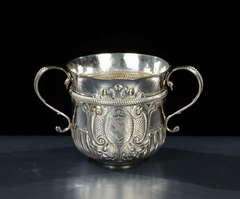 Tazza da porridge Giorgio II in argento, Londra XVIII secolo  - Auction Antiquariato, Argenti e Dipinti Antichi - Cambi Casa d'Aste