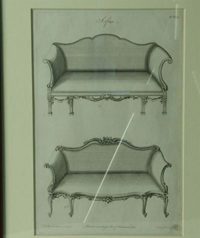 Quattro Stampe da Catalogo Chippendale