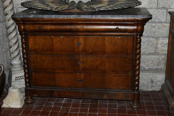 Cassettone con piano in marmo, XIX secolo