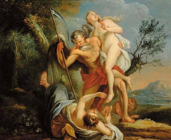 Scuola Francese del XVIII secolo La Veritˆ svelata dal Tempo che schiaccia la Menzogna