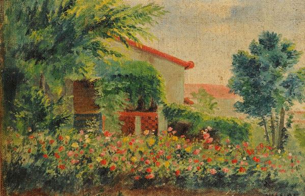 Anonimo del XX secolo Paesaggio campestre