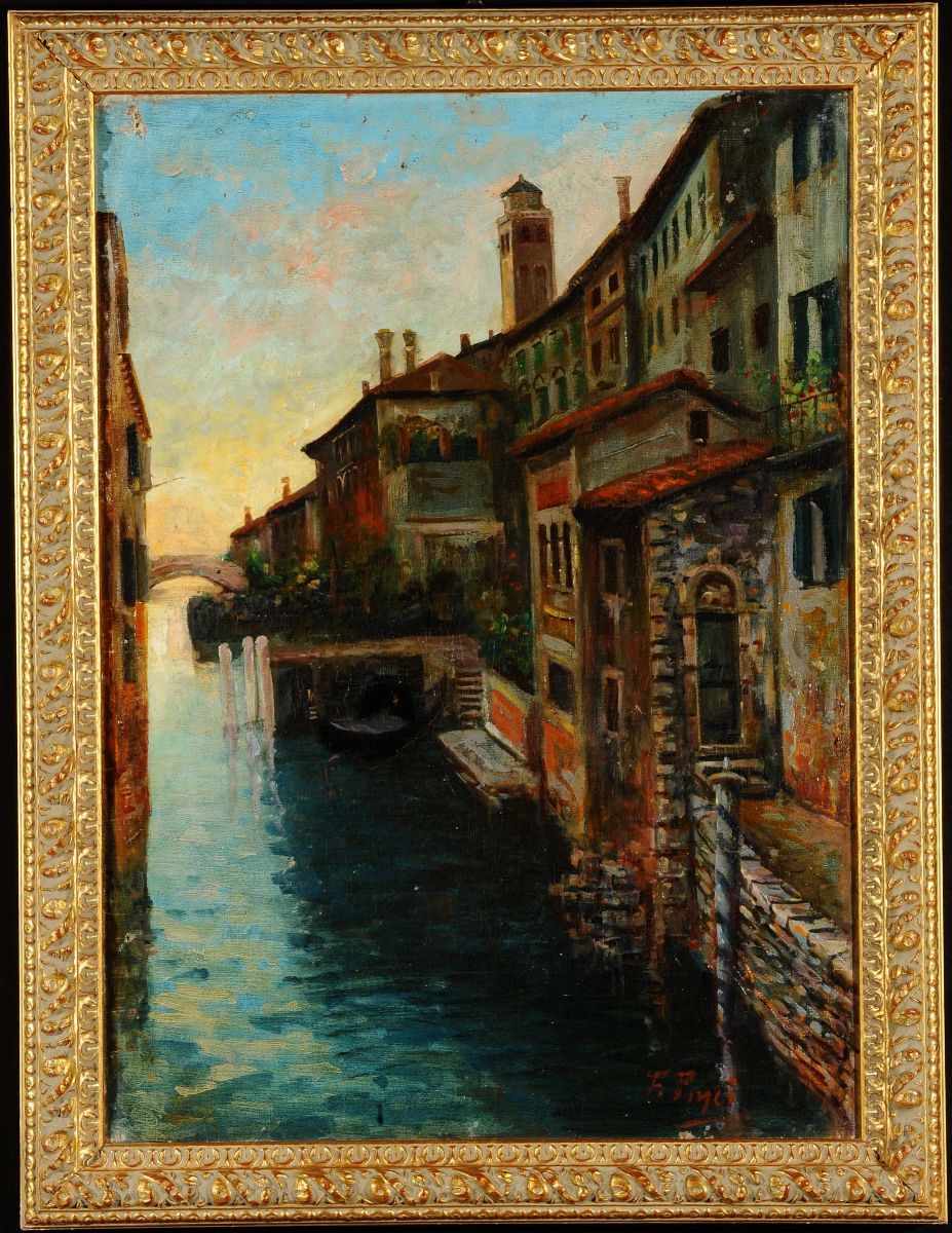F. Pinci (XIX-XX)veduta di Venezia