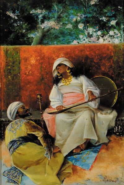 Antonio Rivas (1845-1911)scena Orientalista