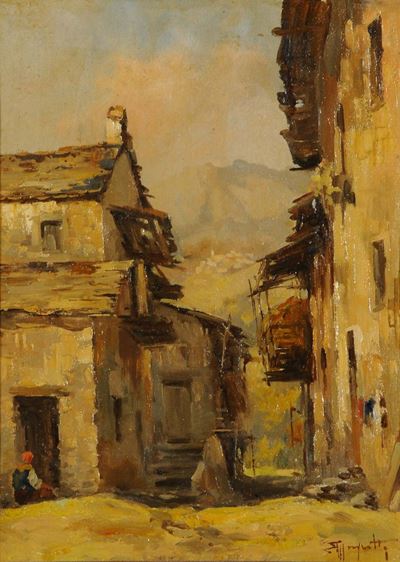 Ercole Magrotti (1890-1967)scorcio di Paese Scorcio di Paese
