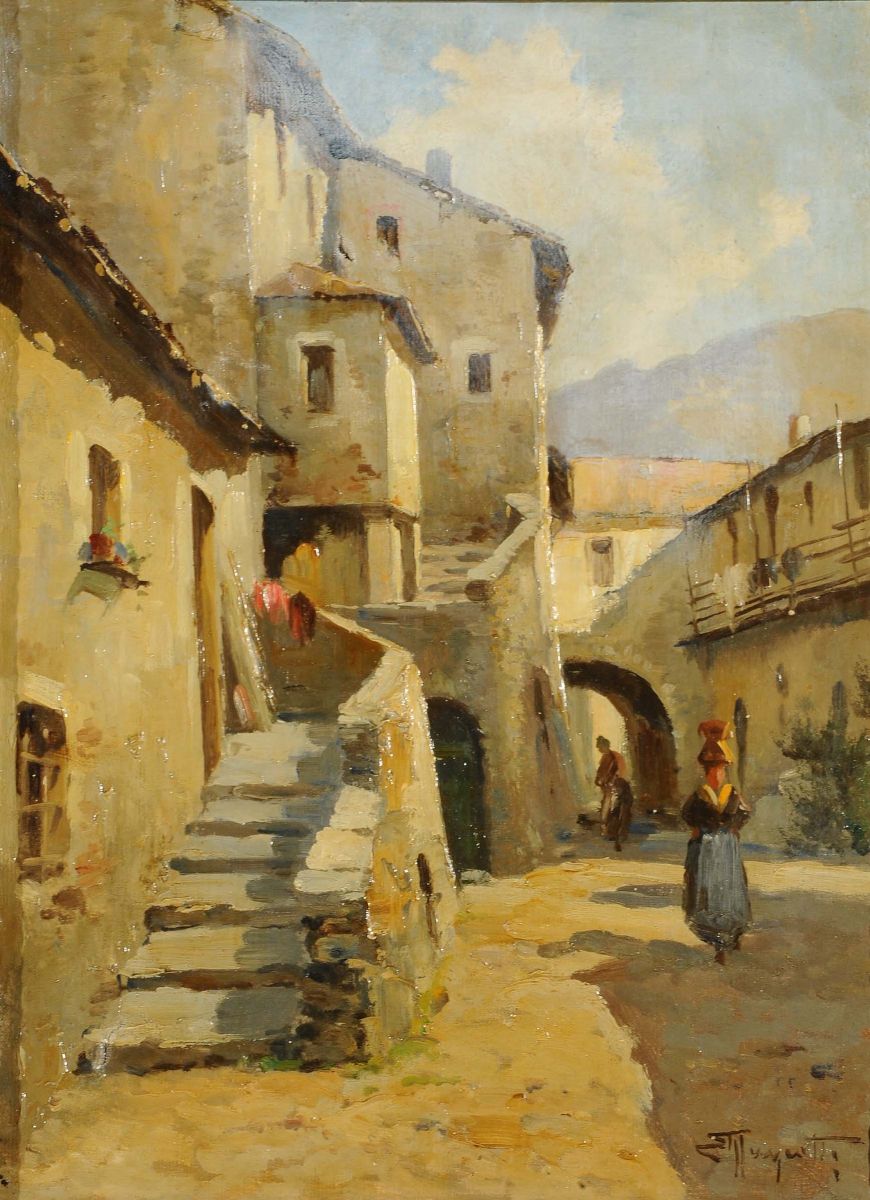 Ercole Magrotti (1890-1967)scorcio di Paese Scorcio di Paese