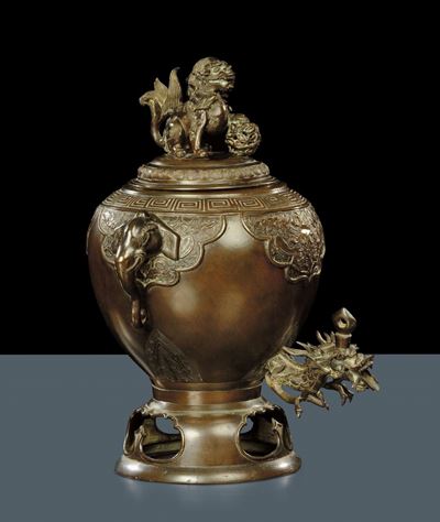 Braciere in Bronzo, Giappone Fine XIX Secolo