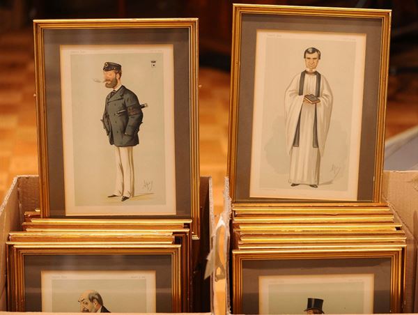 Lotto di 24 stampe umoristiche Vanity Fair