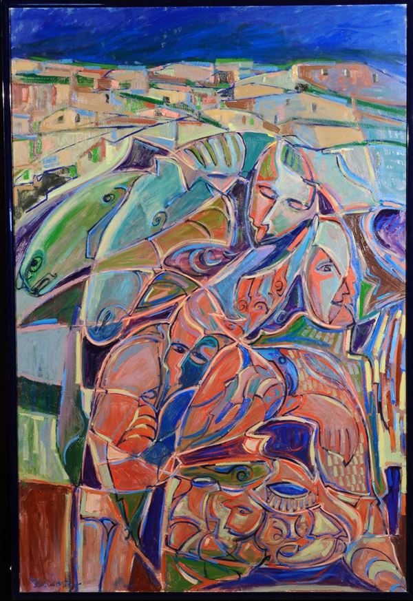 Belcastro (XX secolo) Astratto con paesaggio