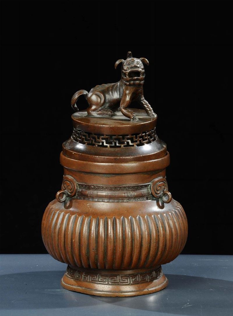 Bruciaprofumo in bronzo traforato  - Asta Antiquariato, Argenti e Dipinti Antichi - Cambi Casa d'Aste